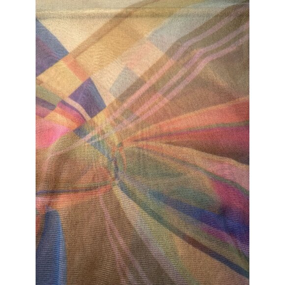 Rainbow Mesh Long-Sleeve Sheer Top – Colorful See-Through Layering Shirt Festiva - Picture 6 of 7